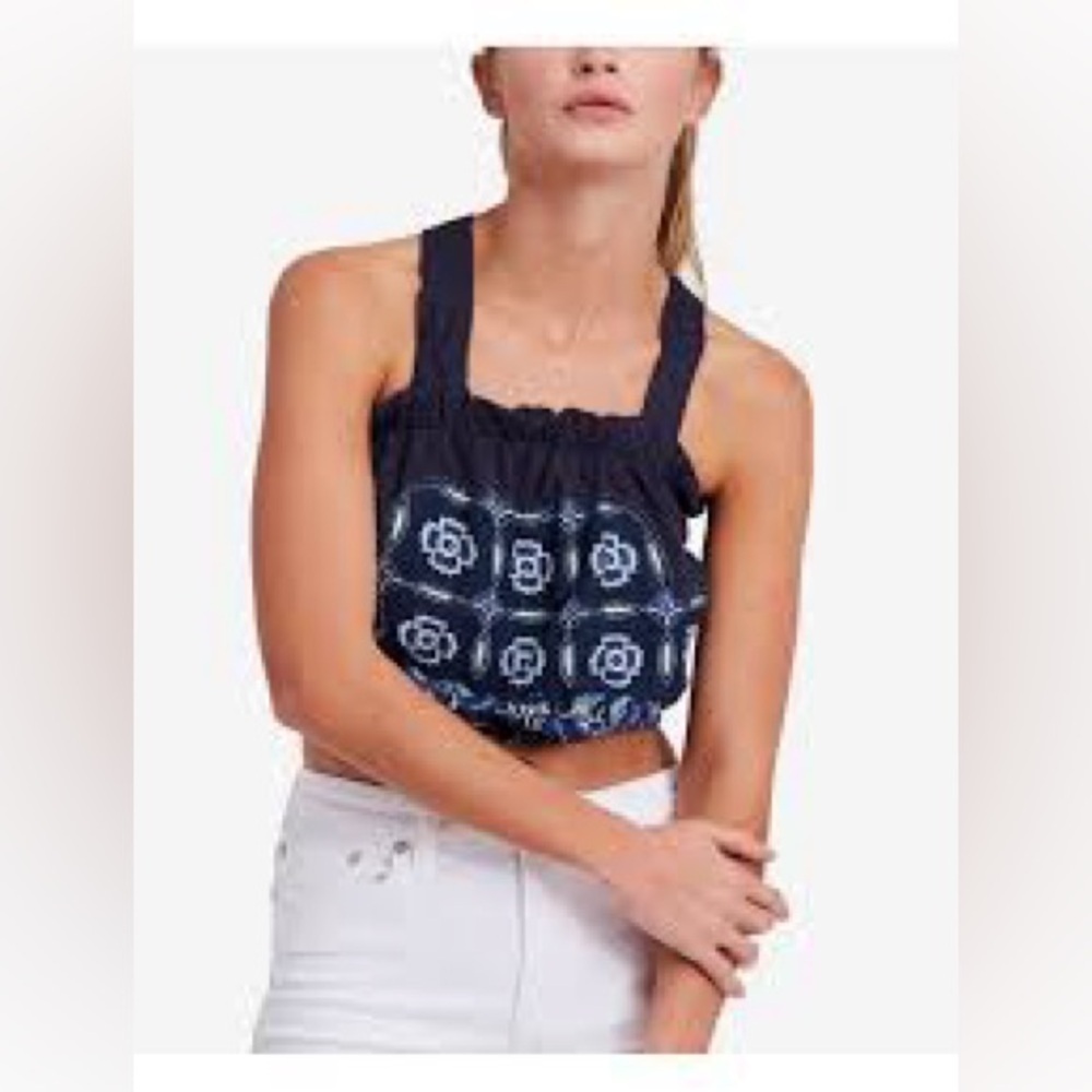 Free People Love Life Bubble Crop Top